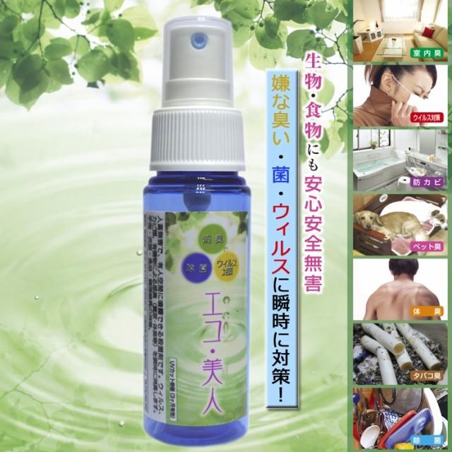 アルコールでは除去出来ないノロウイルス他 エコ美人 除菌スプレー 50ml 活性イオン除菌 消臭剤除菌 消臭 ウイルス対策 手の消毒